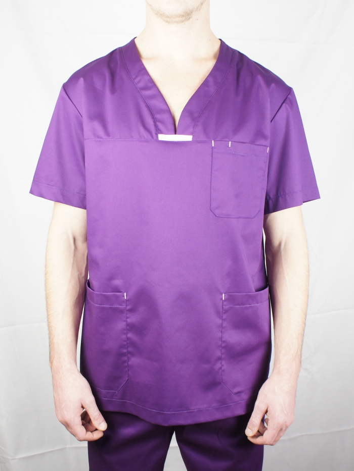 фиолетовая медицинская рубашка мужская
